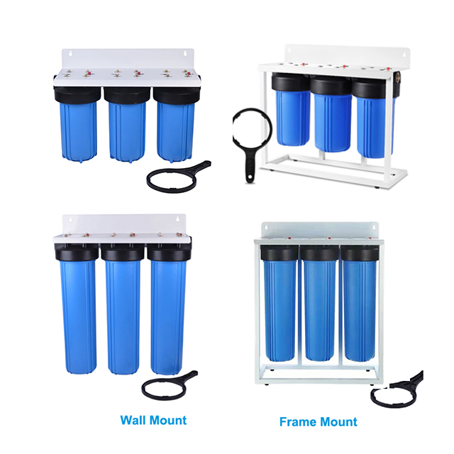 3 Stage Water Filter System Housing 20 Inches PP CTO UDF Cartridge 6